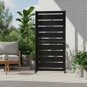 RAMA inkijkbescherming 1 sectie hoog, zwart, L80 x D30 x H153 cm