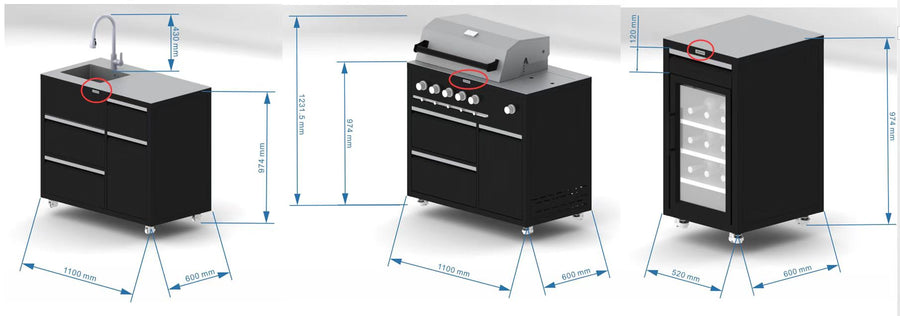 CAYENE buitenkeukenpakket incl. 3 modules