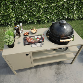 UMAMI Buitenkeuken Module 3 voor kamado + Kamado SUMO Midi, beige / zwart