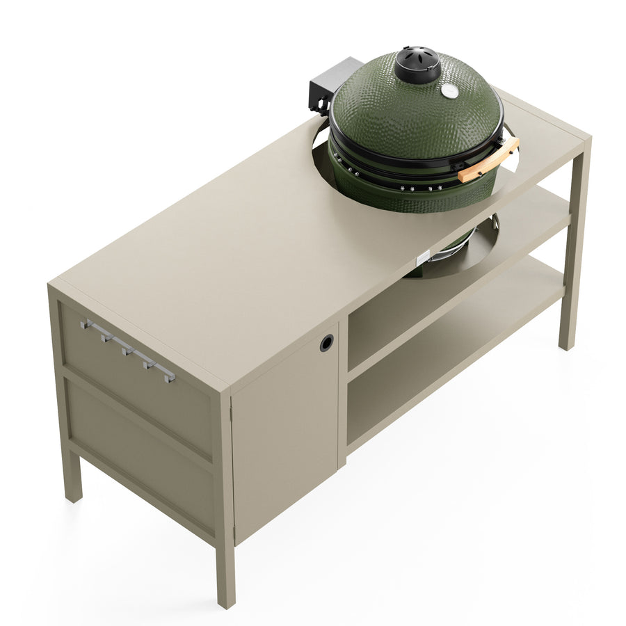 UMAMI Buitenkeuken Module 3 voor kamado + Kamado SUMO Midi, beige / groen