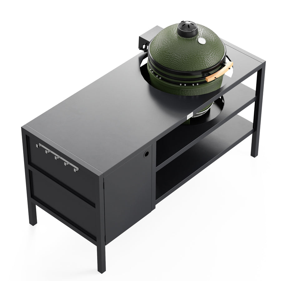 UMAMI Buitenkeuken Module 3 voor kamado + Kamado SUMO Midi, zwart / groen