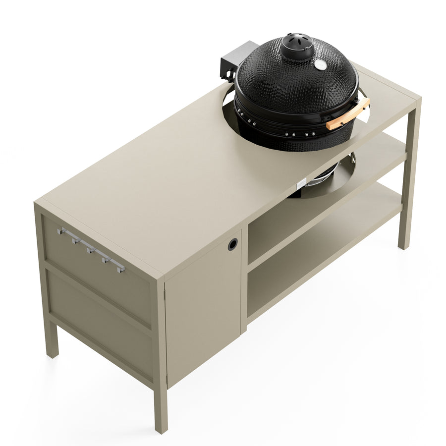 UMAMI Buitenkeuken Module 3 voor kamado + Kamado SUMO Midi, beige / zwart