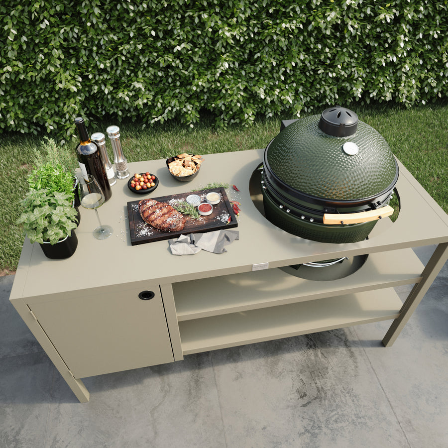 UMAMI Buitenkeuken Module 3 voor kamado + Kamado SUMO Midi, beige / groen