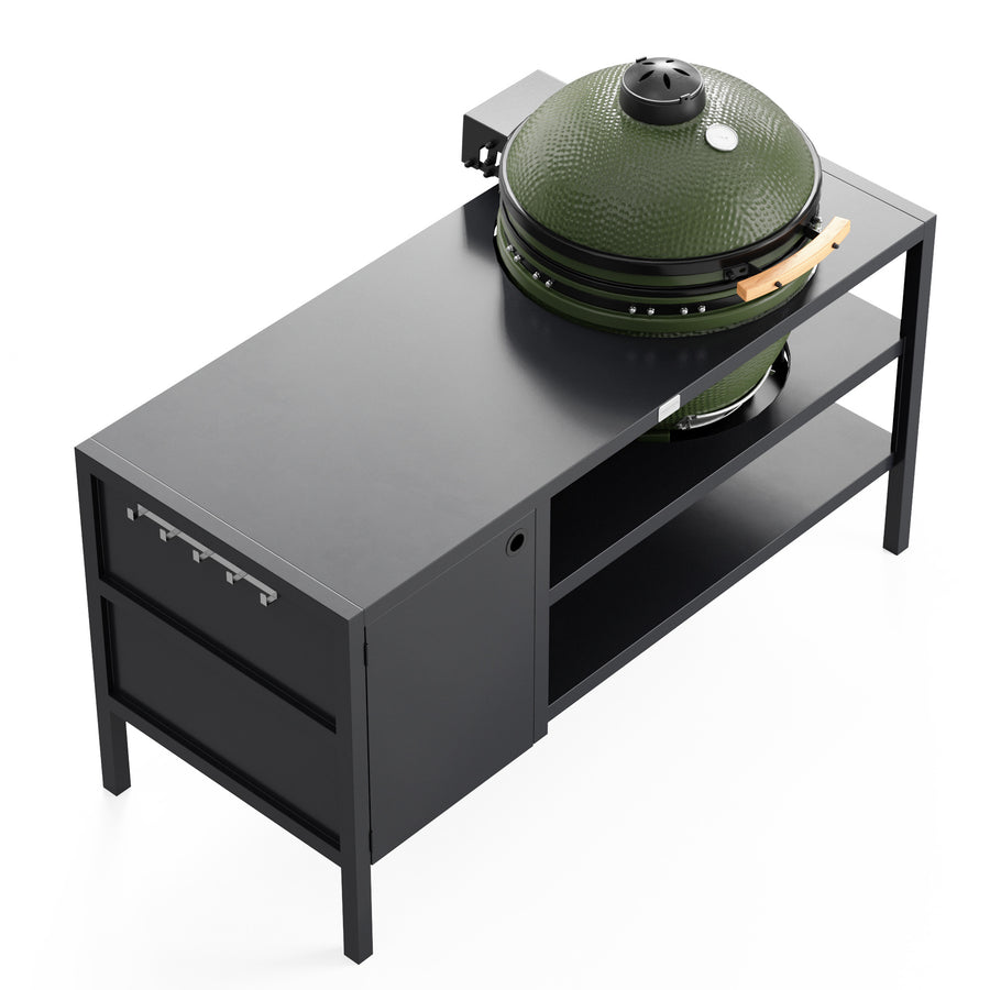 UMAMI Buitenkeuken Module 3 voor kamado + Kamado SUMO Maxi, zwart / groen