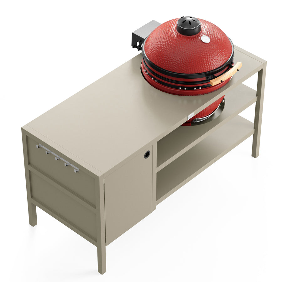 UMAMI Buitenkeuken Modul 3 voor kamado + Kamado BONO Limited, beige / rood