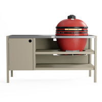 UMAMI Buitenkeuken Module 3 voor kamado + Kamado BONO Limited, beige / roestvrij staal / rood