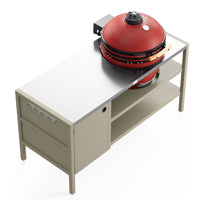 UMAMI Buitenkeuken Module 3 voor kamado + Kamado BONO Limited, beige / roestvrij staal / rood