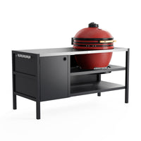 UMAMI Buitenkeuken Module 3 voor kamado + Kamado BONO Limited, zwart / roestvrij staal / rood