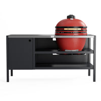 UMAMI Buitenkeuken Module 3 voor kamado + Kamado BONO Limited, zwart / roestvrij staal / rood