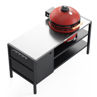 UMAMI Buitenkeuken Module 3 voor kamado + Kamado BONO Limited, zwart / roestvrij staal / rood