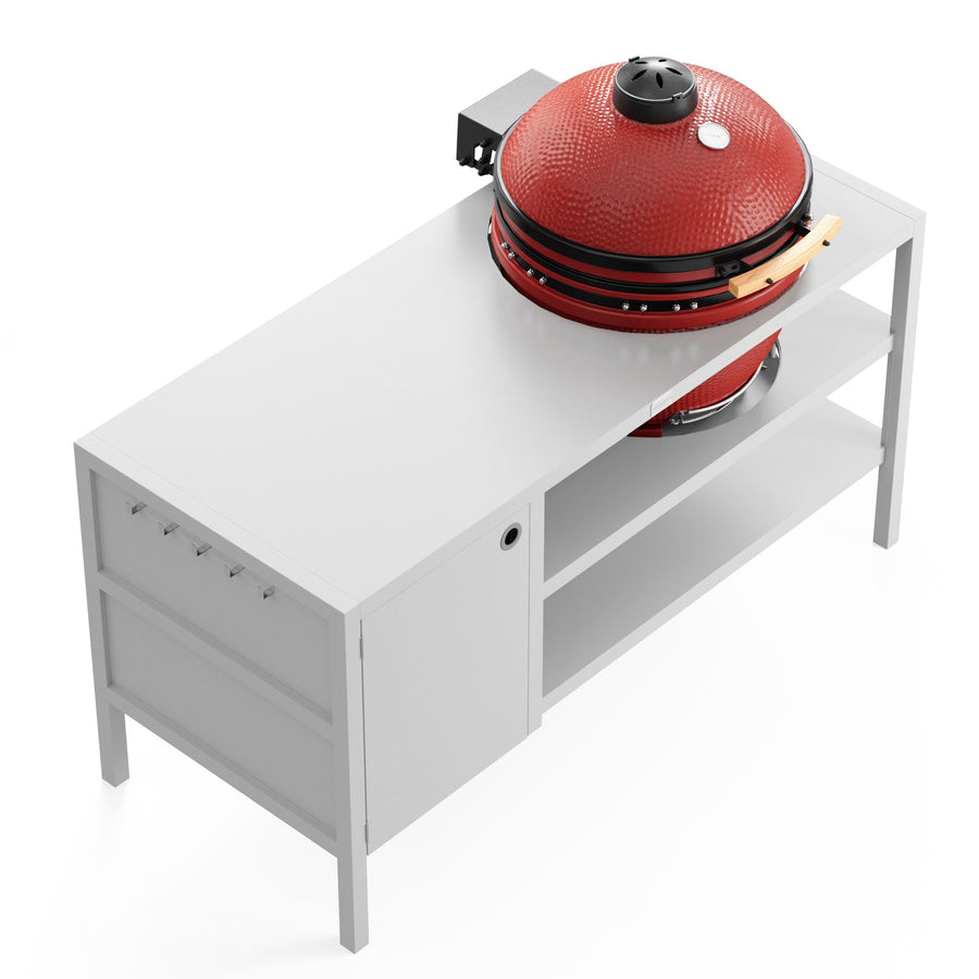 UMAMI Buitenkeuken Modul 3 voor kamado + Kamado BONO Limited, wit / rood