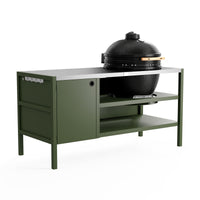 UMAMI Buitenkeuken Module 3 voor kamado + Kamado BONO Limited, groen / roestvrij staal