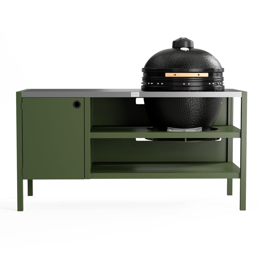 UMAMI Buitenkeuken Module 3 voor kamado + Kamado BONO Limited, groen / roestvrij staal