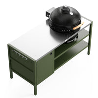 UMAMI Buitenkeuken Module 3 voor kamado + Kamado BONO Limited, groen / roestvrij staal