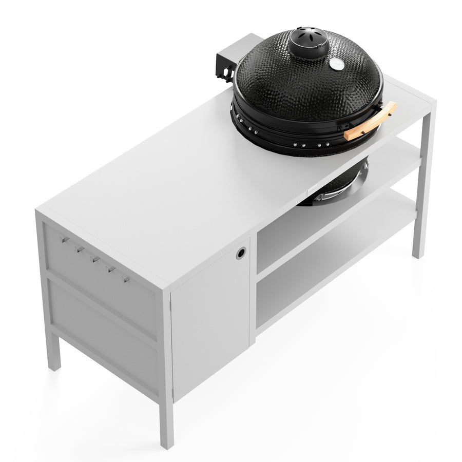 UMAMI Buitenkeuken Modul 3 voor kamado + Kamado BONO Limited, wit / zwart