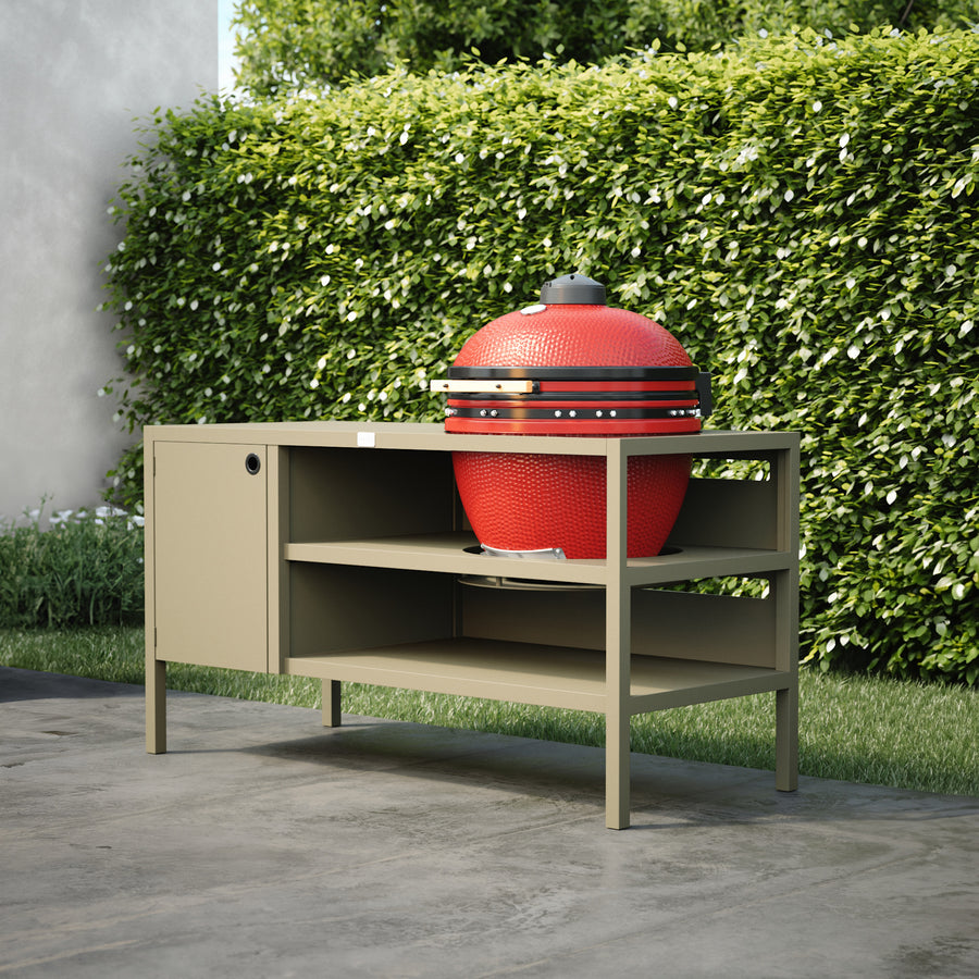 UMAMI Buitenkeuken Modul 3 voor kamado + Kamado BONO Limited, beige / rood