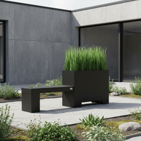 BOTANI bank en bloempot, zwart