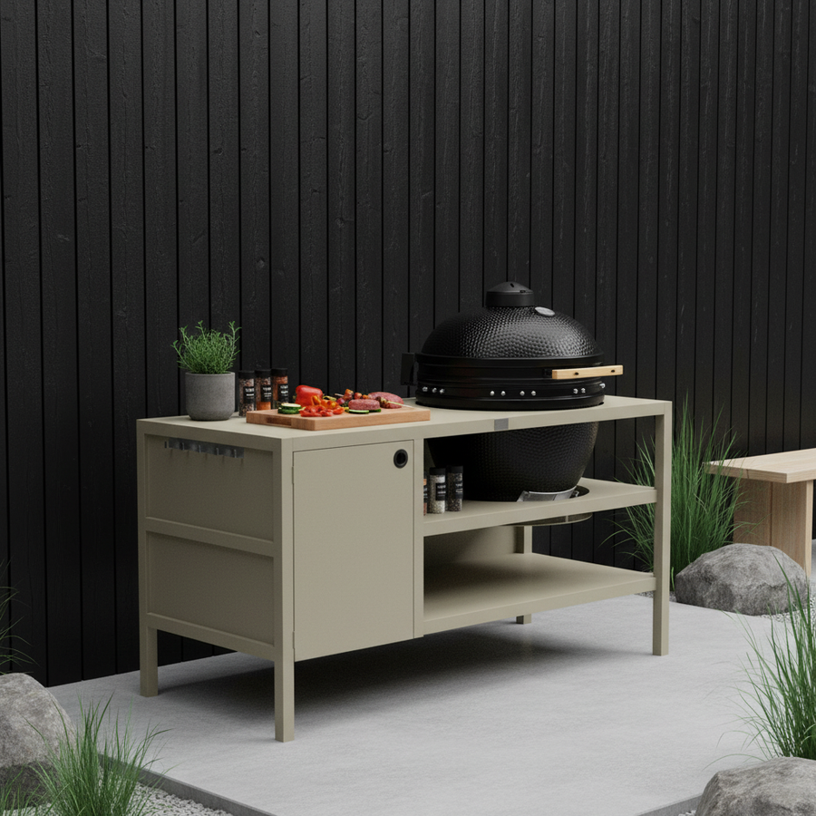 UMAMI Buitenkeuken Module 3 voor kamado + Kamado BONO Limited, beige / zwart