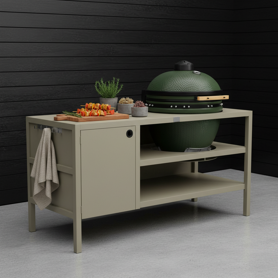 UMAMI Buitenkeuken Module 3 voor kamado + Kamado SUMO Maxi, beige / groen
