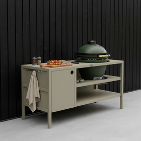 UMAMI Buitenkeuken Module 3 voor kamado + Kamado SUMO Midi, beige / groen
