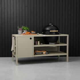 UMAMI Buitenkeuken Module 3 voor kamado + Kamado SUMO Midi, beige / zwart