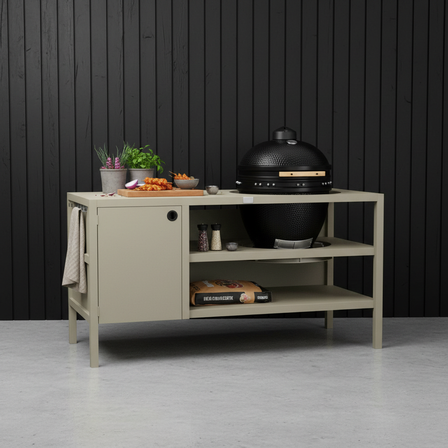 UMAMI Buitenkeuken Module 3 voor kamado + Kamado SUMO Midi, beige / zwart