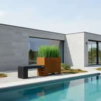 BOTANI bank en pot, zwart / corten