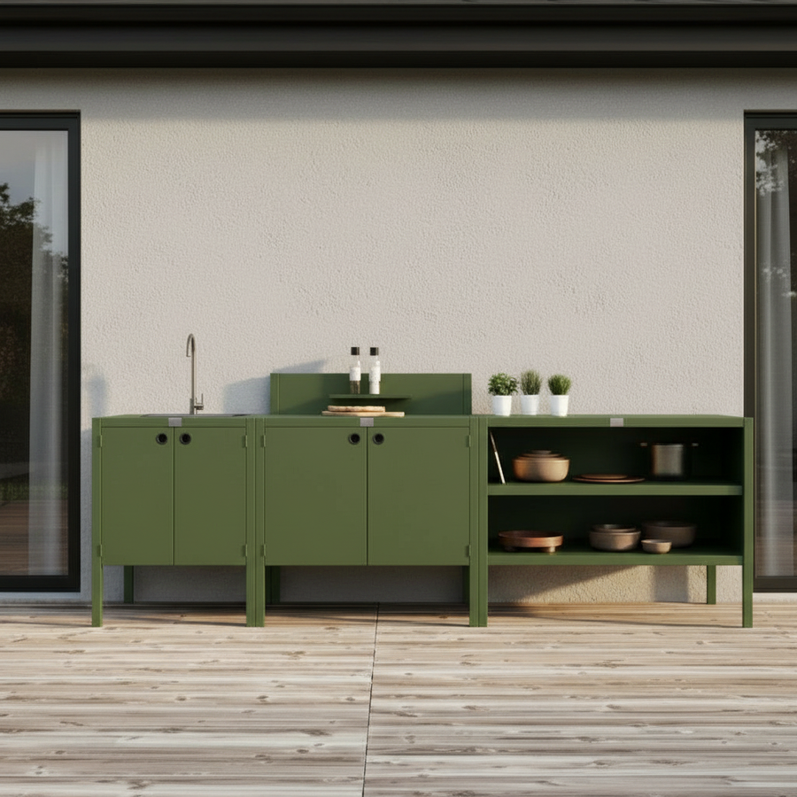 UMAMI buitenkeukenpakket, wasmodule, module 1 en module 2, groen