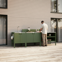 UMAMI buitenkeukenpakket, wasmodule, module 1 en module 2, groen/roestvrij