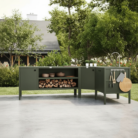 UMAMI buitenkeukenpakket, wasmodule, hoekmodule, module 3, groen