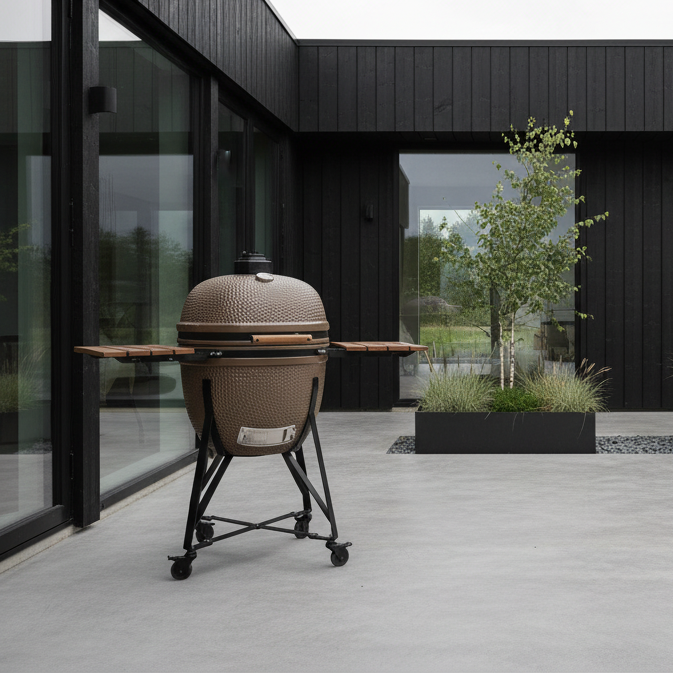 Kamado Nordic Flame 25" med underrede och sidobord