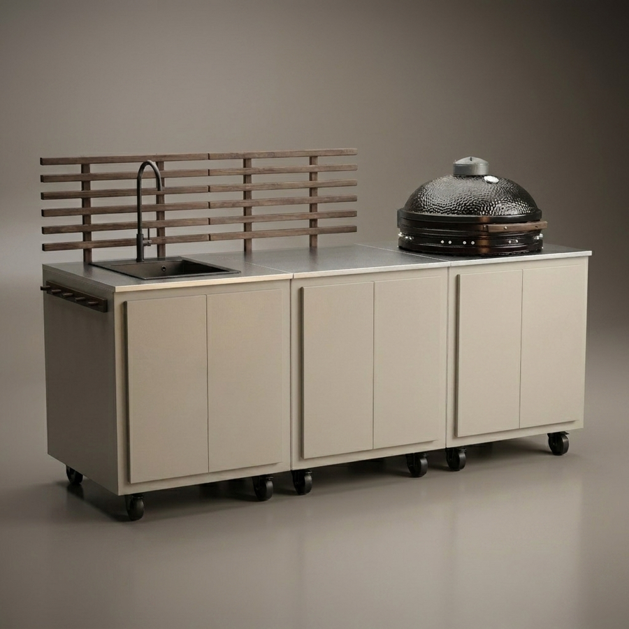 Gastro buitenkeuken combinatie met 3 modules + Kamado SUMO Maxi