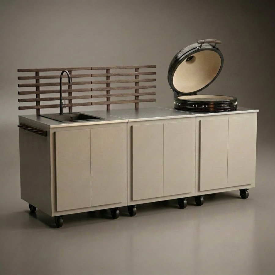 Gastro buitenkeuken combinatie met 3 modules + Kamado SUMO Maxi