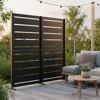 RAMA inkijkbescherming 2 secties hoog, zwart, L160 x D30 x H153 cm