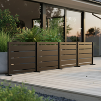 RAMA inkijkbescherming 4 secties laag, zwart, L320 x D30 x H80 cm