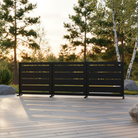 RAMA inkijkbescherming 3 secties laag, zwart, L240 x D30 x H80 cm