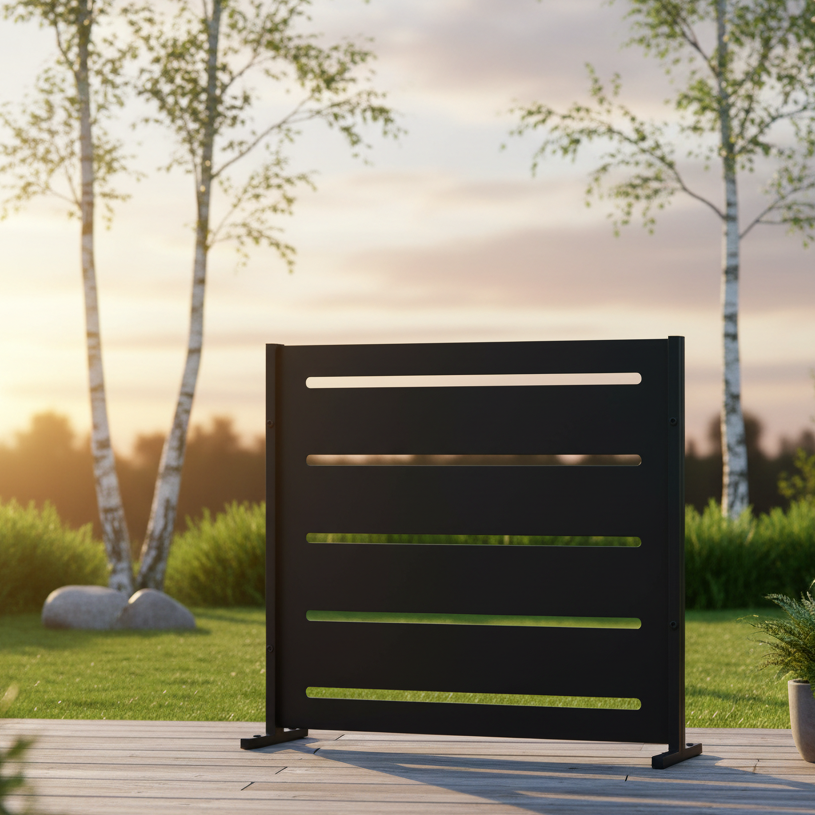 RAMA inkijkbescherming 1 sectie laag, zwart, L80 x D30 x H80 cm