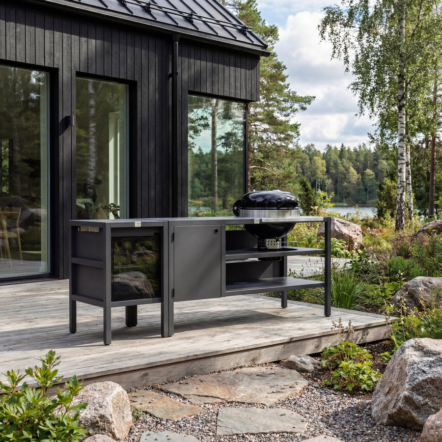 UMAMI module 3, zwart + zwarte kogelgrill NORDIC FLAME 