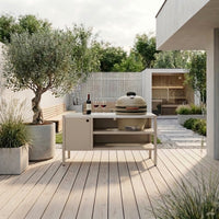 UMAMI Modul 3, beige / rostfri + beige kamado NORDIC FLAME