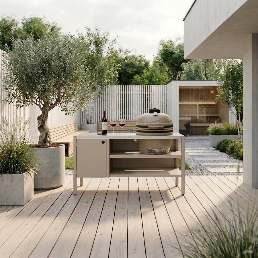 UMAMI Modul 3, beige / rostfri + beige kamado NORDIC FLAME