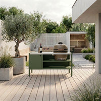UMAMI Module 3, groen / roestvrij staal + beige kamado NORDIC FLAME 