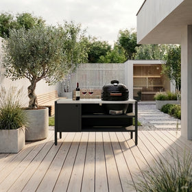 UMAMI Buitenkeuken Module 3 + zwarte kamado NORDIC FLAME, zwart / roestvrij