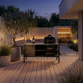 UMAMI Buitenkeuken Module 3 + zwarte kamado NORDIC FLAME, zwart / roestvrij