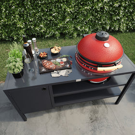 UMAMI Buitenkeuken Modul 3 voor kamado + Kamado BONO Limited, zwart / rood