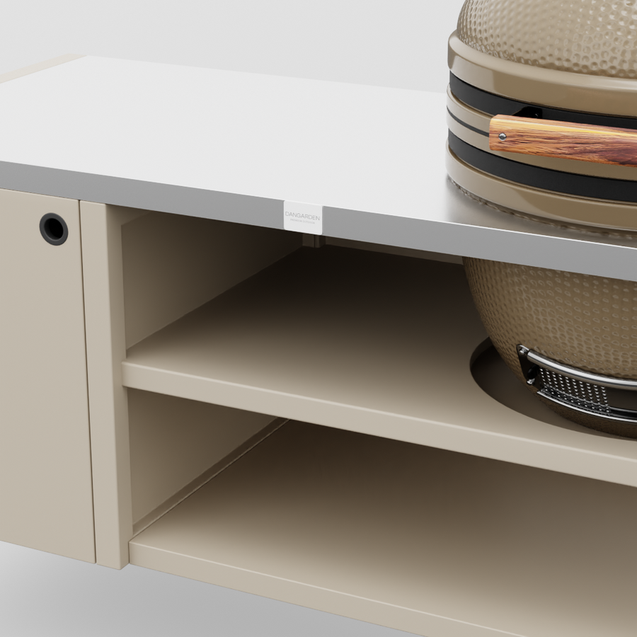 UMAMI Modul 3, beige / rostfri + beige kamado NORDIC FLAME