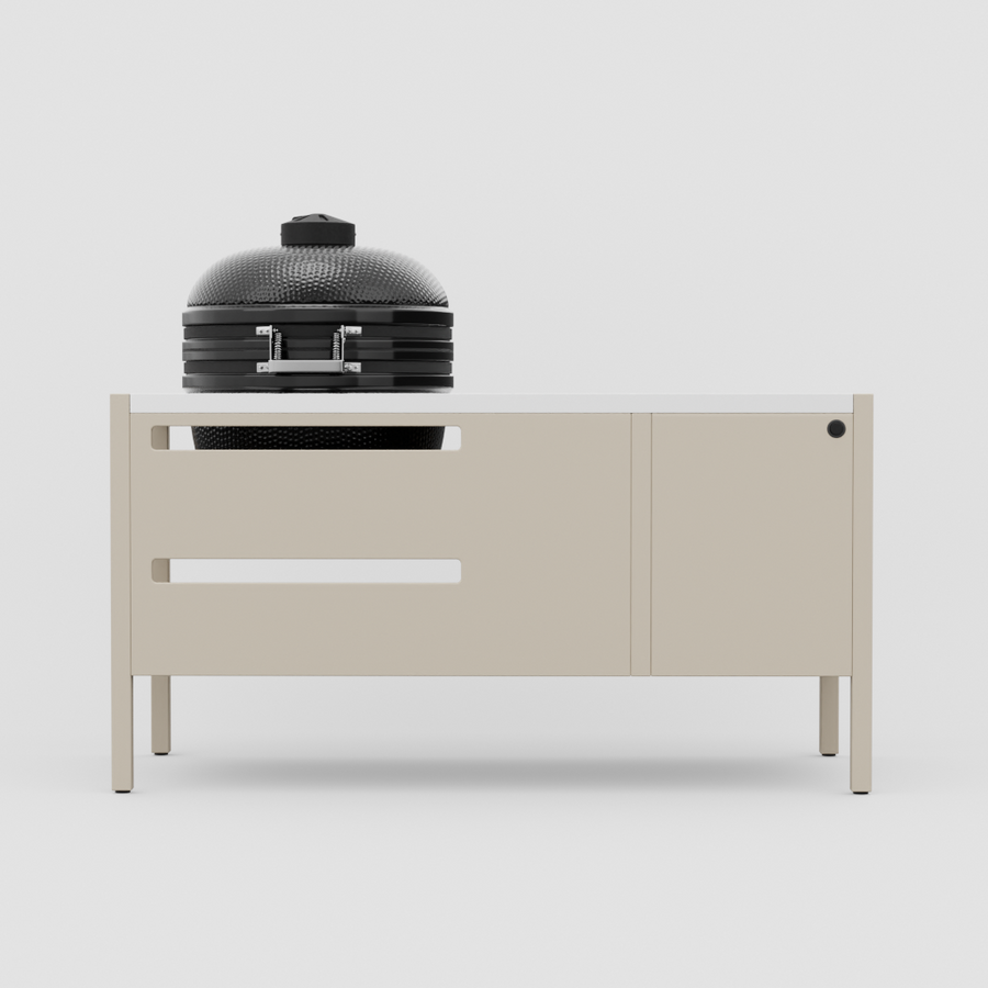 UMAMI Module 3, beige / roestvrij staal + zwarte kamado NORDIC FLAME 