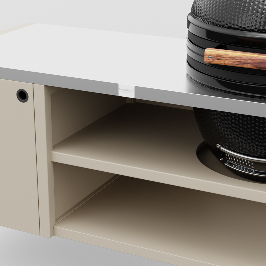 UMAMI Module 3, beige / roestvrij staal + zwarte kamado NORDIC FLAME 