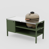 UMAMI Module 3, groen / roestvrij staal + beige kamado NORDIC FLAME 