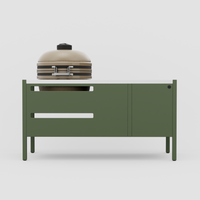 UMAMI Module 3, groen / roestvrij staal + beige kamado NORDIC FLAME 