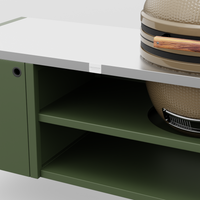 UMAMI Module 3, groen / roestvrij staal + beige kamado NORDIC FLAME 